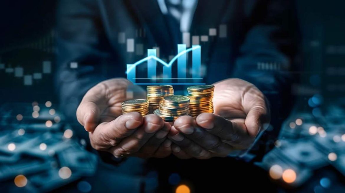 Pessoa usando um aplicativo de IA para fazer seu planejamento financeiro, organizar o orçamento e acompanhar seus investimentos.