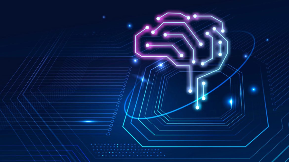 Um trader iniciante, calmo e focado, observa em seu computador uma interface gráfica onde ele constrói a estratégia de um robô, simbolizando o controle no trading algorítmico para iniciantes.