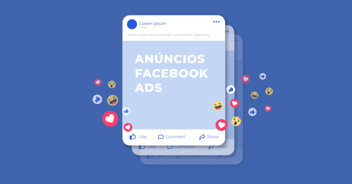 Tela de computador mostrando um prompt de IA ao lado de dezenas de variações de anúncios do Facebook, ilustrando o conceito de criar vários anúncios com um prompt.