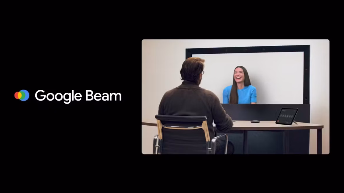 Chamadas de vídeo 3D do Google Beam com IA e avatares realistas em 2025