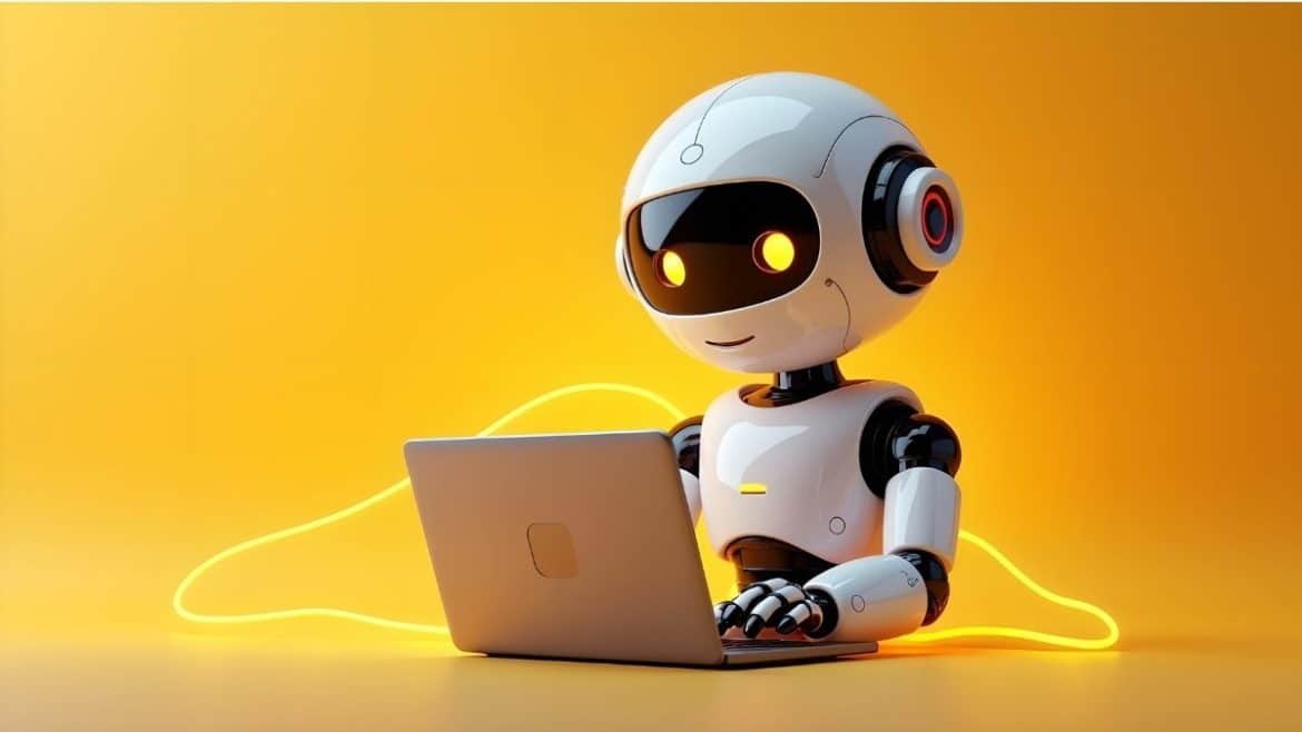 Uma pessoa interage com uma tela de computador que exibe um dashboard de IA com nós e conexões, simbolizando a criação de uma base de conhecimento pessoal ou um "segundo cérebro".