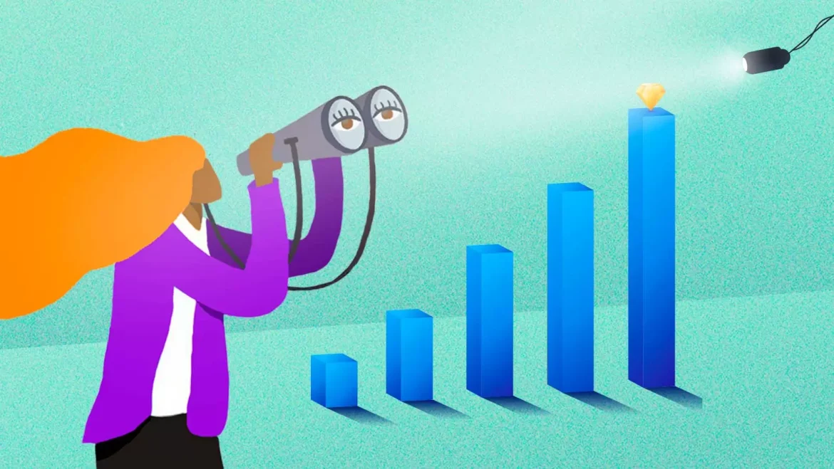 Uma ilustração mostrando a silhueta de um profissional se tornando colorida e nítida, com um ícone de coroa de autoridade sobre a cabeça, enquanto uma interface de IA o auxilia, simbolizando o conceito de "não adianta ser bom se ninguém percebe".