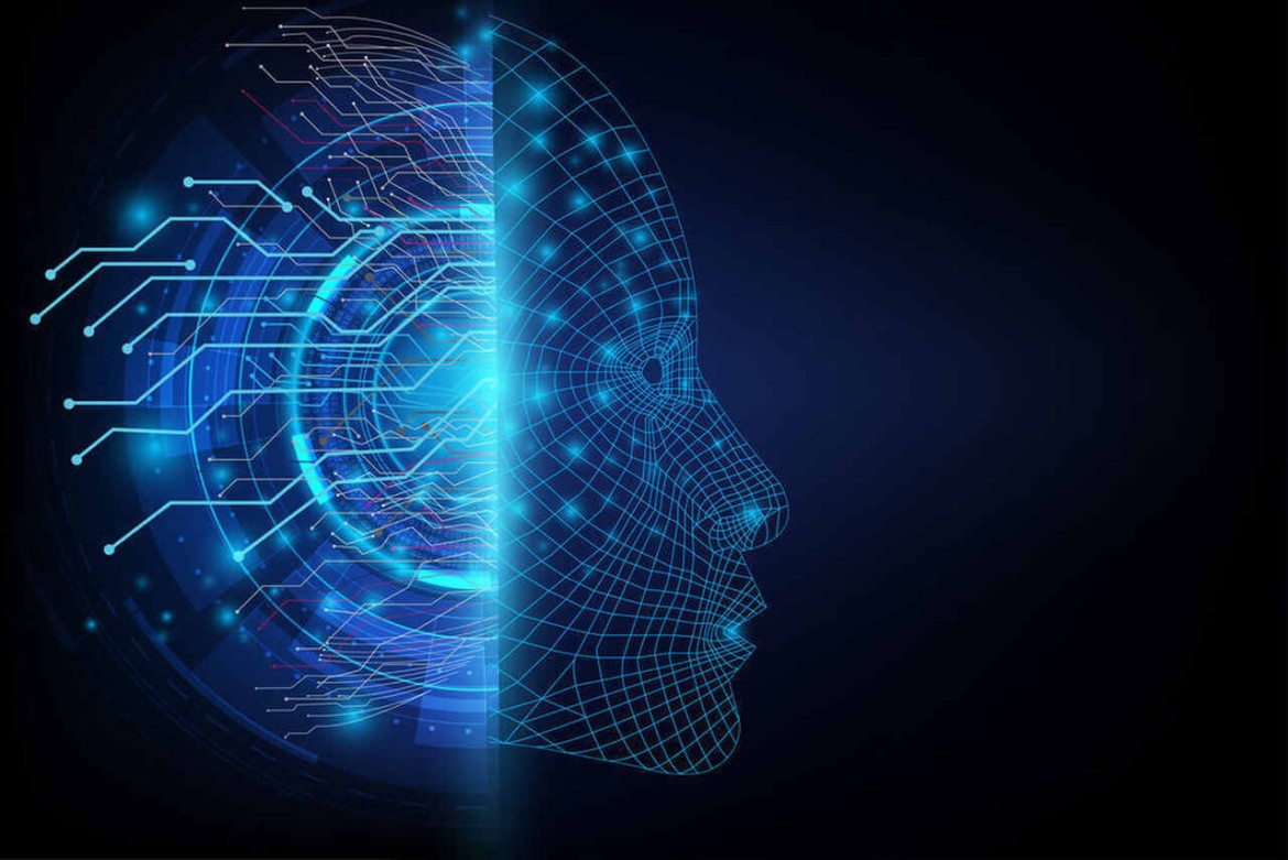 Empreendedor em um ambiente futurista, interagindo com um holograma que exibe os logos das 7 IAs mais promissoras, ilustrando a inovação para negócios.