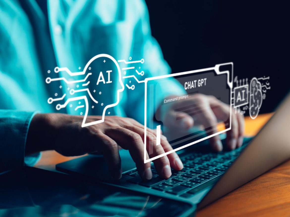 Tela mostrando exemplos de prompts básicos sendo digitados em chatbot IA.