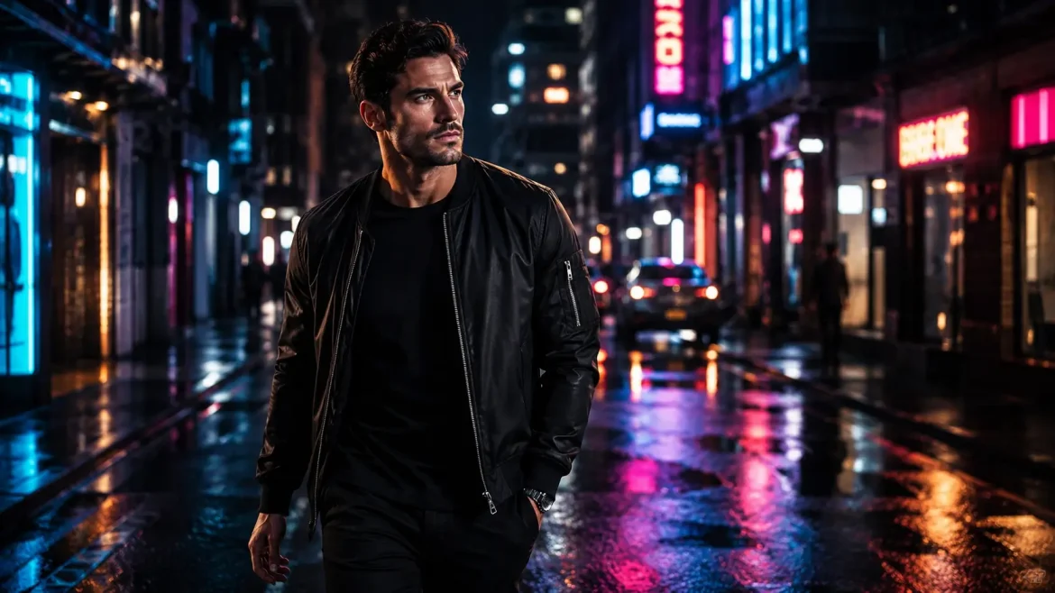 Homem em rua estúdio e café com prompts para fotos estéticas masculinas.