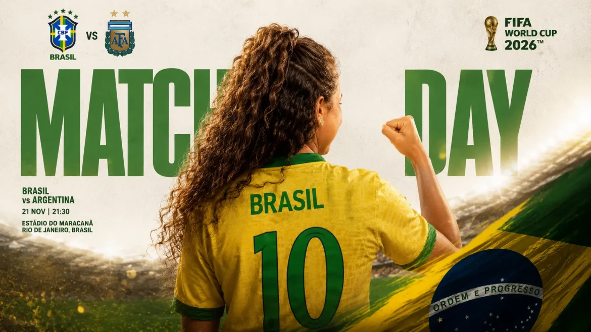 Camisa 10 Brasil costas punho erguido estádio pôster premium