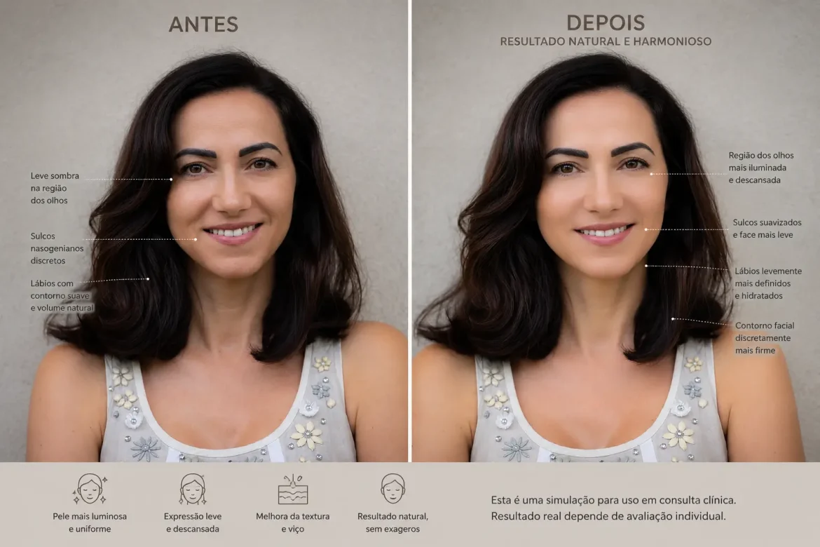 10 prompts de simulação estética para ChatGPT: preenchimento, pele e harmonização com âncora facial. Copie e use na sua próxima consulta
