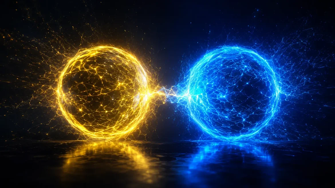 Duas esferas de IA em confronto representando Nano Banana 2 vs ChatGPT Images
