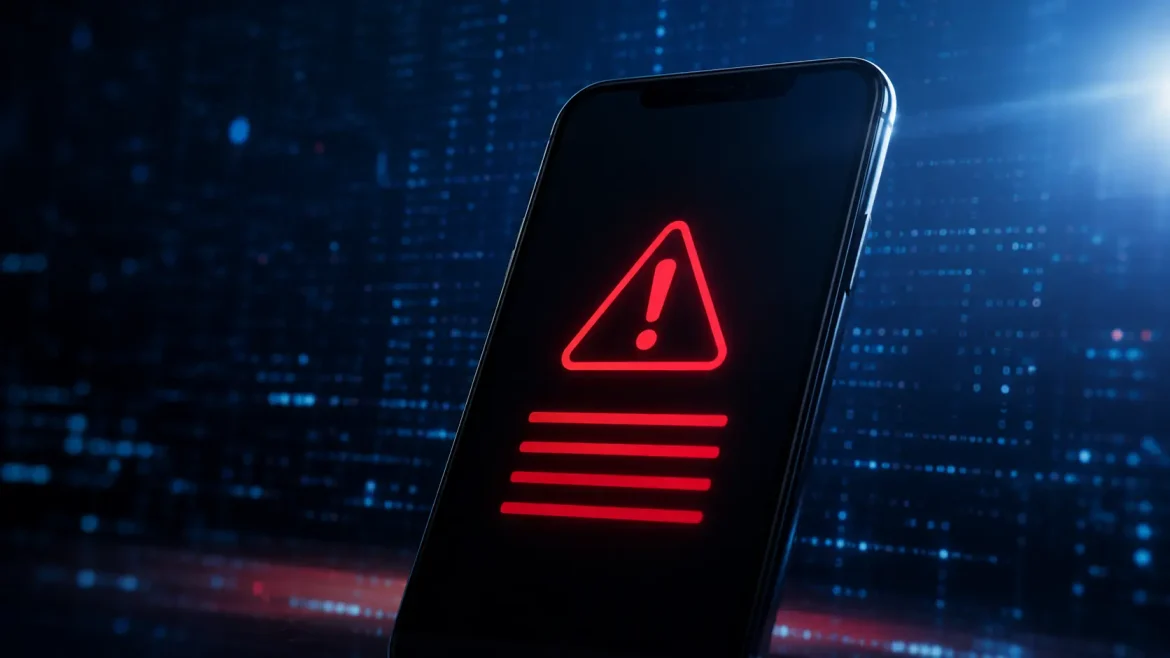 Tela de aviso vermelho em smartphone sinalizando limite atingido ChatGPT gratuito