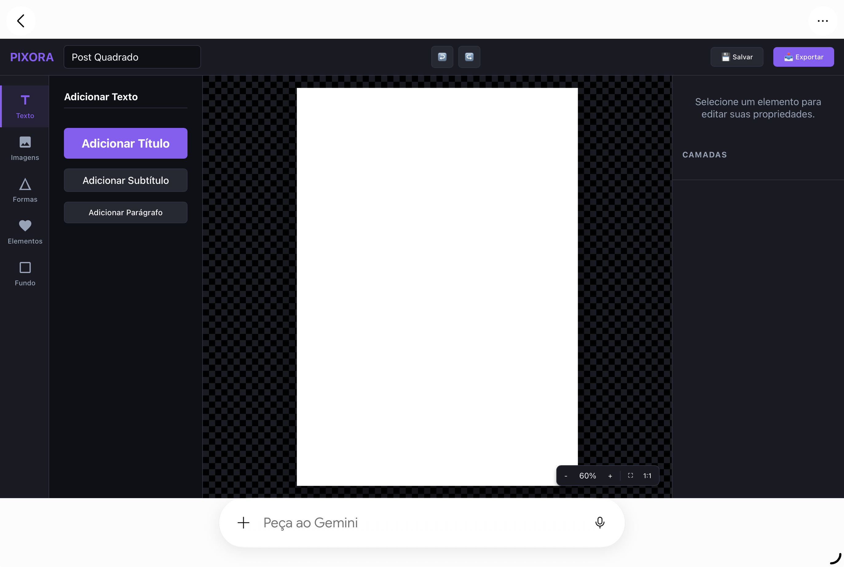 Editor visual com prancheta de design