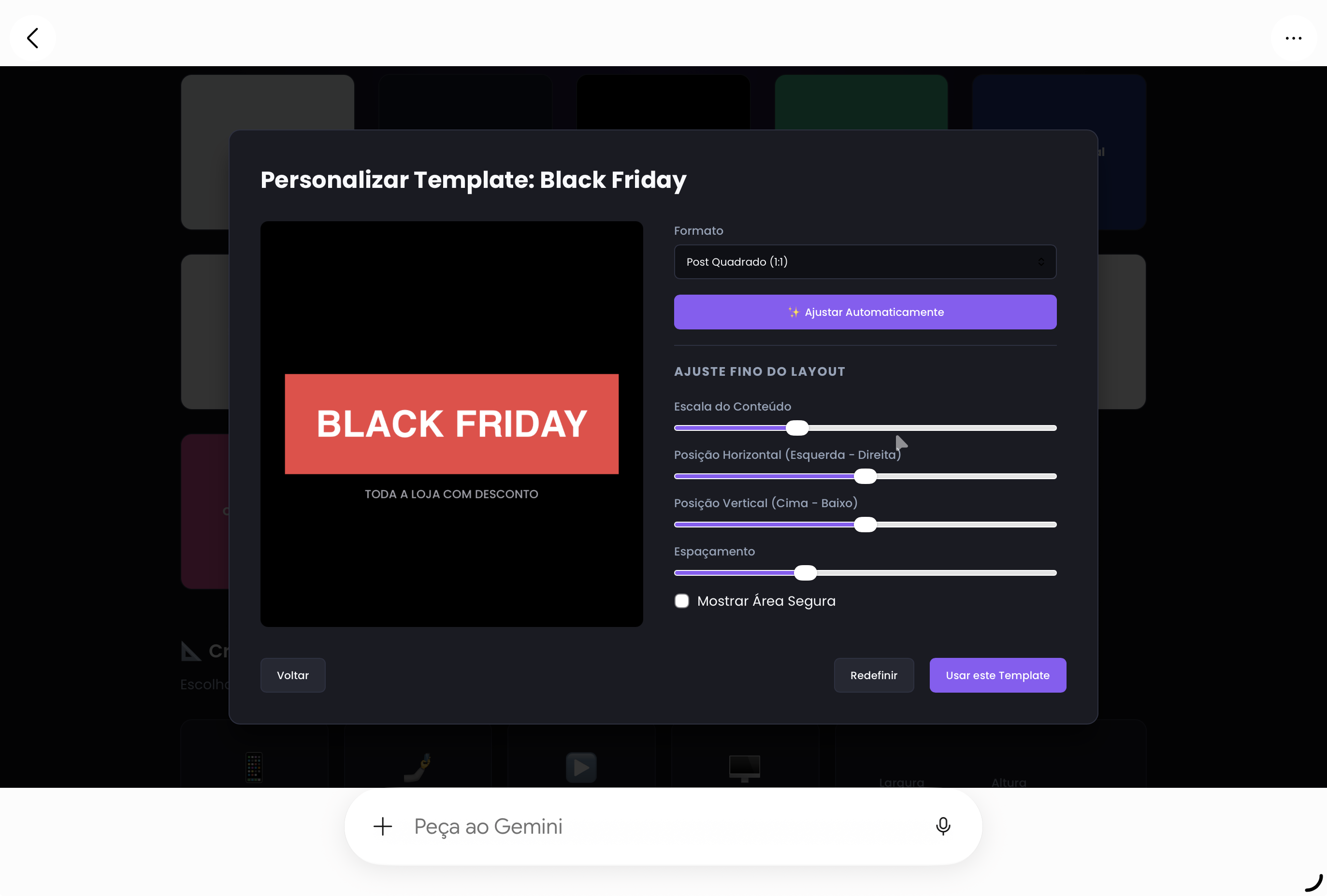 Fluxo adaptável de formatos do Canva clone