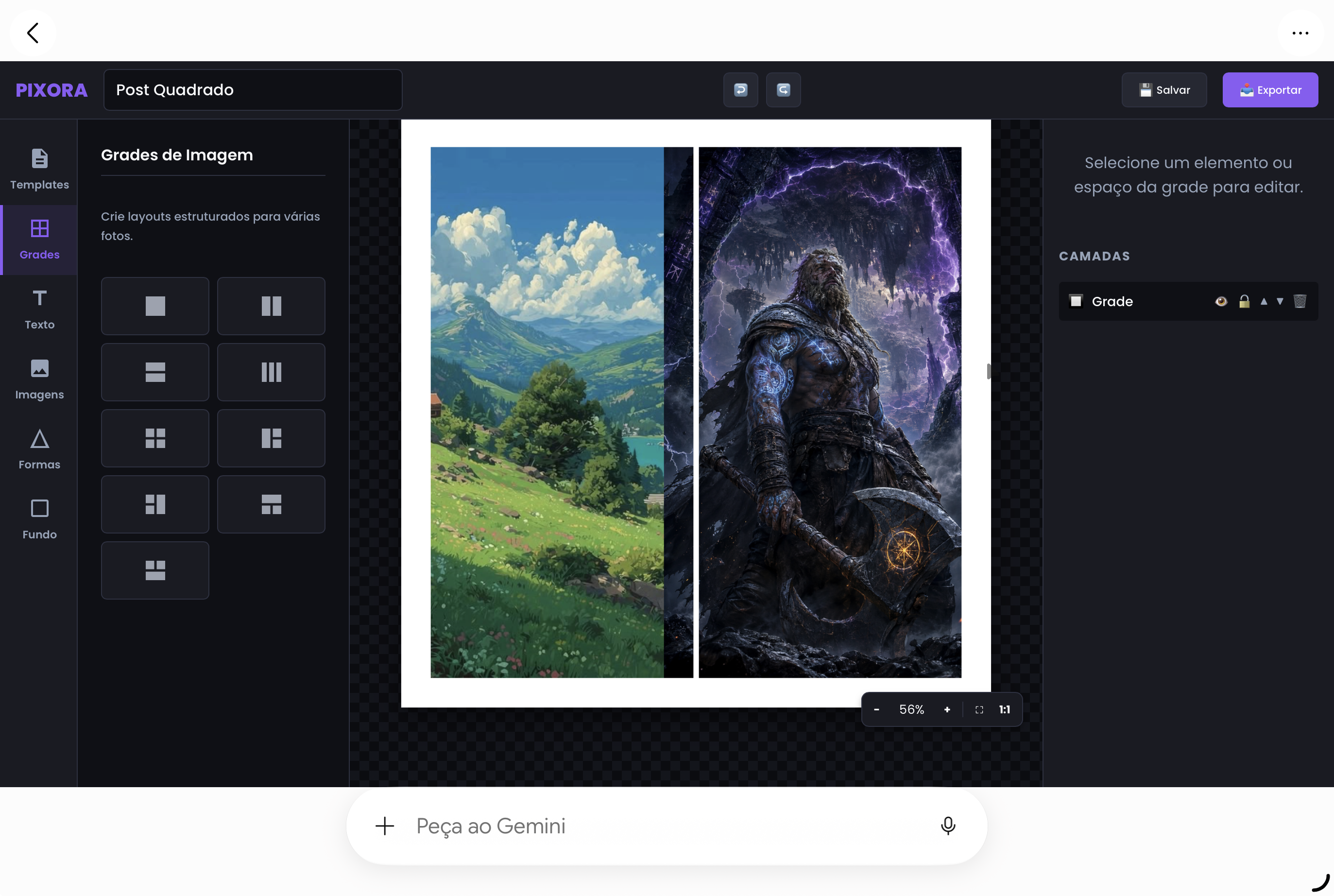 Arte finalizada gerada no Pixora Studio pronto