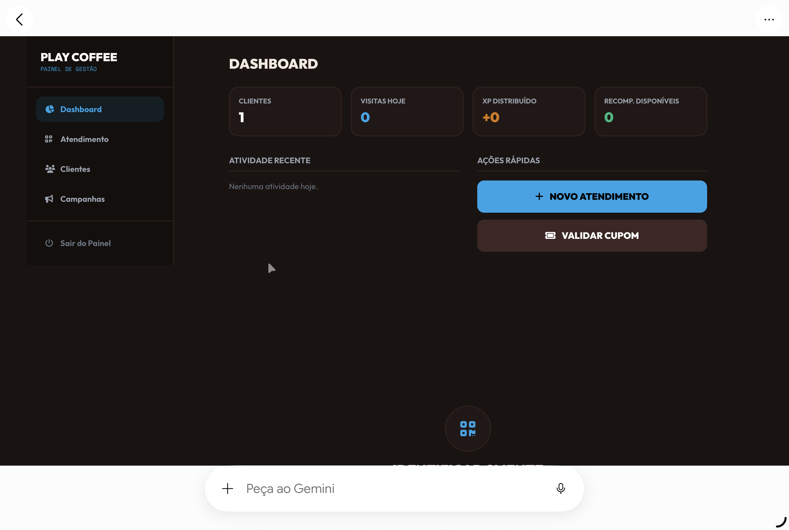 Tentativa de usar painel gerado com abas travadas