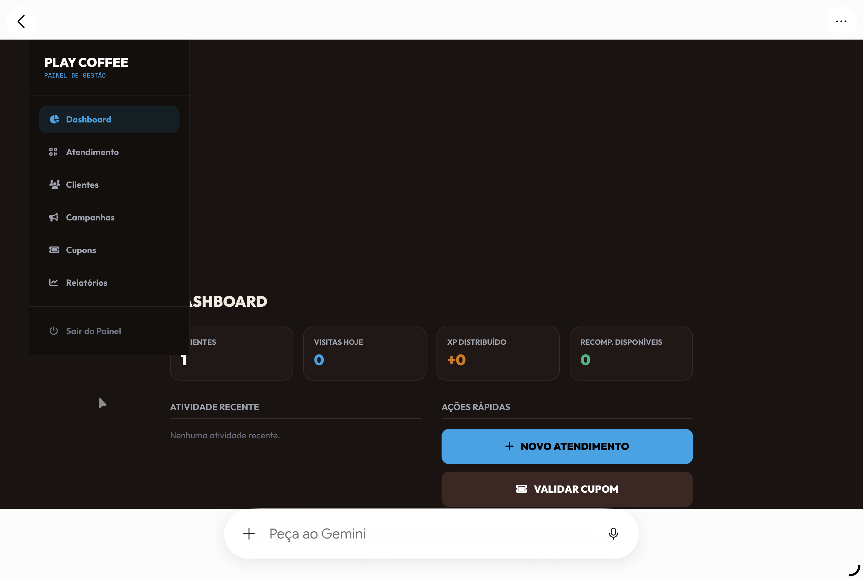 Abas de navegação corrigidas com campanhas