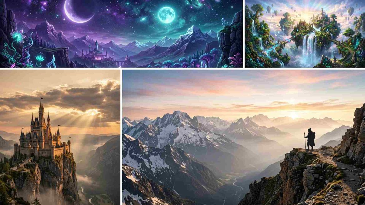 20 prompts para o Gemini criar wallpapers imersivos de fantasia épica estilo RPG, prontos para celular ou desktop, sem cortar mal na tela