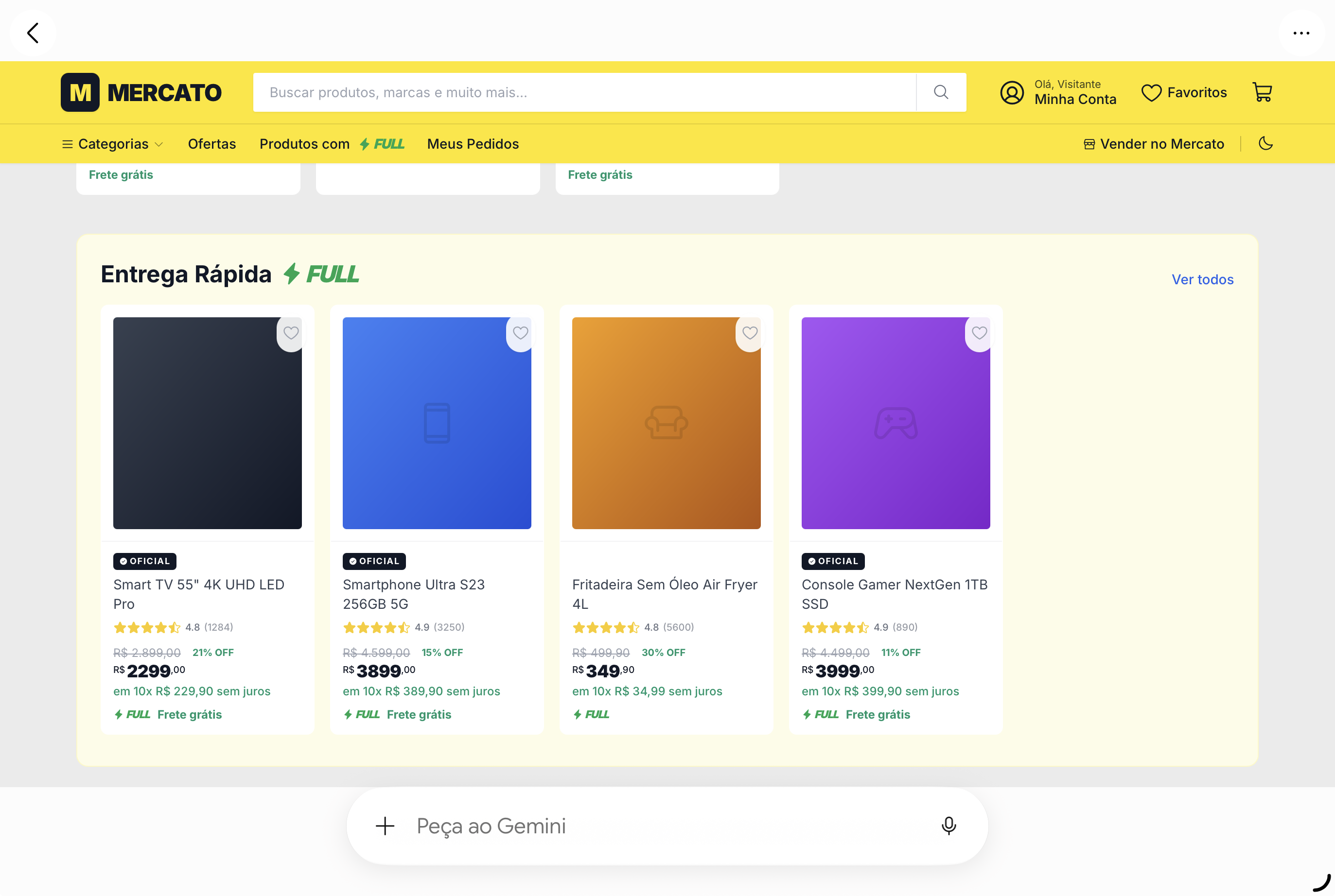 Selo de entrega FULL na listagem de produtos