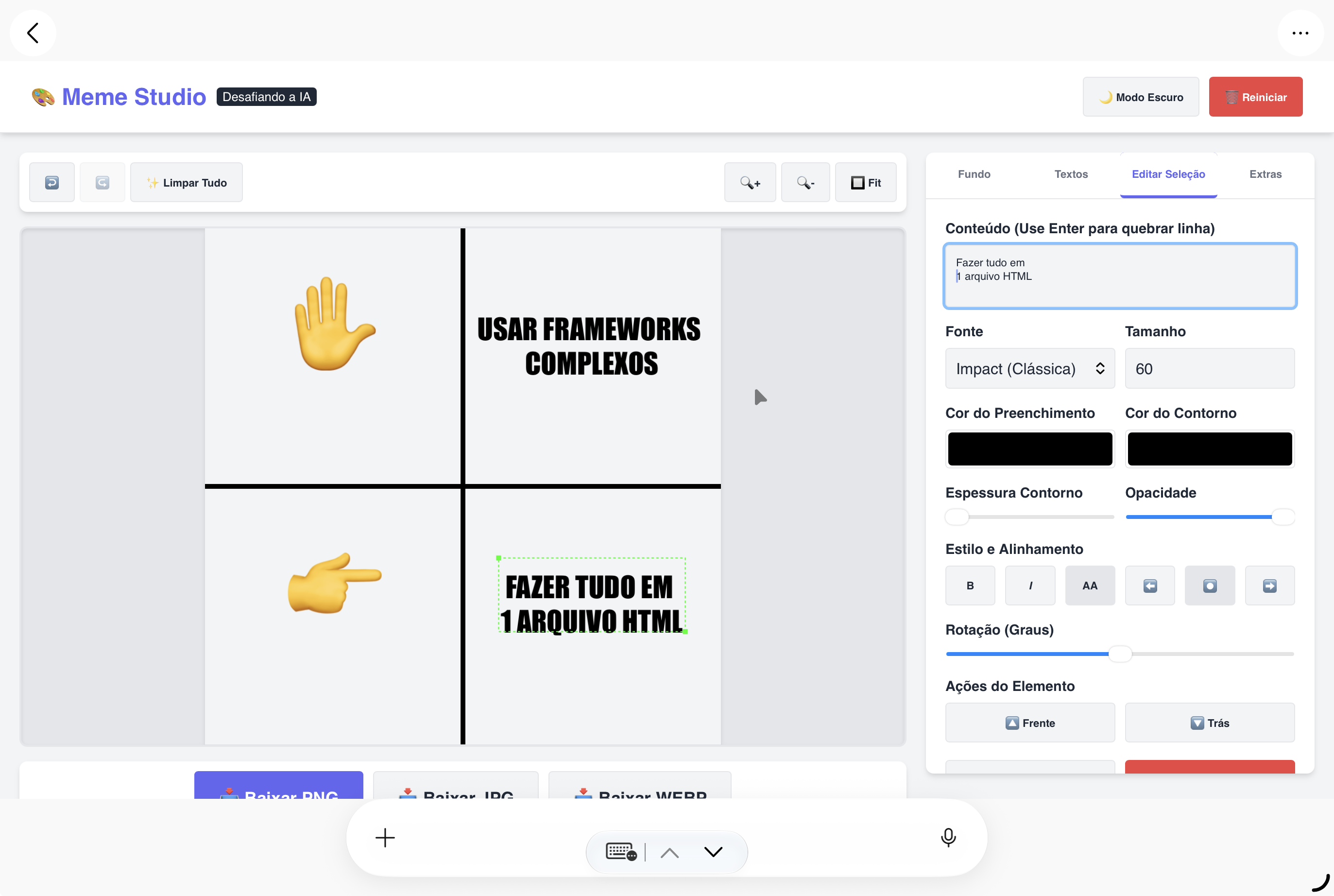 O sistema de camadas não solicitado criado no canvas