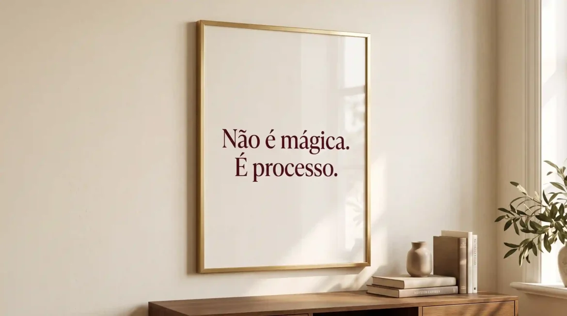 20 prompts em inglês para gerar pôsteres motivacionais de escritório no Gemini — já com moldura e parede no mockup. Só colar a frase. Copie e cole.
