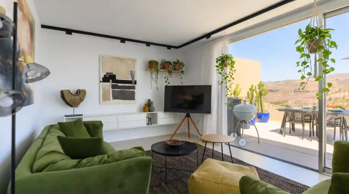 20 prompts em inglês para adicionar plantas à sua sala no Gemini usando a foto do espaço como base. Urban Jungle, minimalista e plantas suspensas.